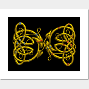 DRAGON LOVE,Celtic Knots with Gemstones Posters and Art